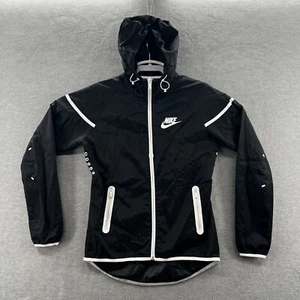 nike womens size s red tag breathable windbreaker full zip hooded jacket - Picture 1 of 9