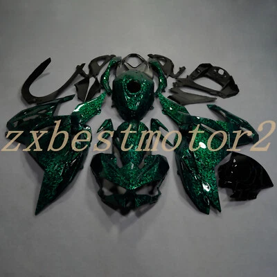 Kit de carenado de patrón de carbono forjado verde con tanque para Kawasaki Ninja 500 2024-2025 Foto 1 de 4