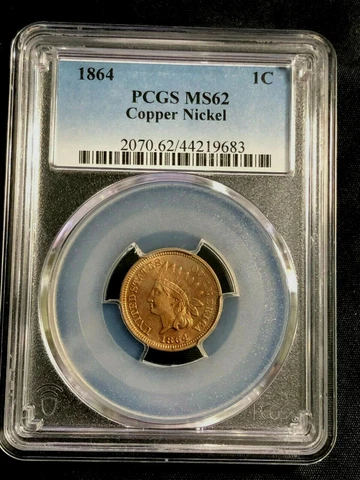 1864 CN Indian Cent PCGS MS62 FS-401 S-5  File Marks "Not labeled" Cover