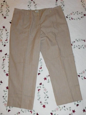 Новый женщин J Jill размер 26 Вт шерсти льна Bl брюки бежевый елочка платье брюки - Изображение 1 из 4