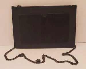 New Laura Di Maggio Calfhair and Leather Crossbody & clutch Convertible Black - Picture 1 of 8
