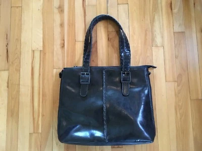 Maletín expandible vintage Buxton para computadora portátil cuero negro sintético Foto 1 de 4