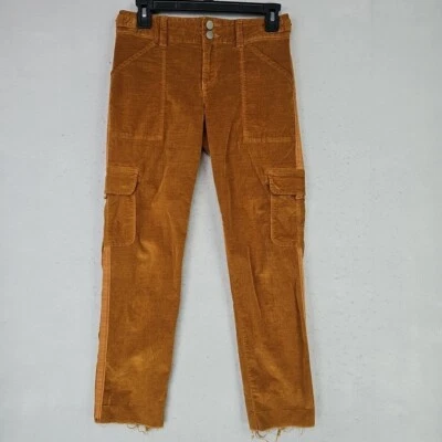 Sanctuary Cargo Pants Womens 25 Brown Corduroy Ankle Flap Pocket Fringe Comfort - Image 1 of 4