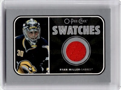 2006-07 O-Pee-Chee Swatches Game Jersey Ryan Miller Buffalo Sabres - Image 1 of 2
