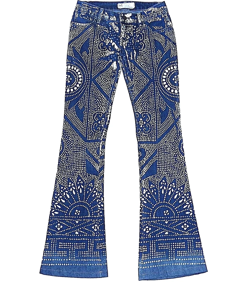 Free People Discharge Bali Flare Malaya Wash Boho Chic Music Festival 24 XS - Image 1 of 4