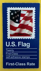 US Stamps, Scott #3624 US Flag 1st Class (37c) booklet pane of 20 (#3624c) Mint - Picture 1 of 4