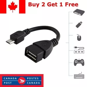 OTG Cable Micro USB to USB 2.0 Male to Female For Data Connector Cable Adapter - Picture 1 of 10