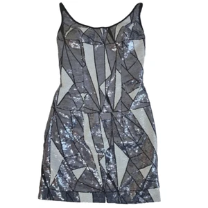 Tony Bowls Women's Wedding Gown Cocktail Dress Size 4 Colorblock Sequin #1691 - Picture 1 of 22