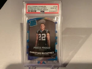 2017 Donruss Rated Rookie Die-Cut Press Silver /75 Christian McCaffrey PSA 10 - Picture 1 of 2
