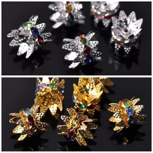 20 un. Espaciador de cuentas sueltas de cristal de metal dorado/plata hágalo usted mismo joyería - Imagen 1 de 13