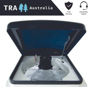 TRA 12V ELECTRIC RAIN SENSING + REMOTE + LED LIGHTS CARAVAN RV ROOF HATCH VENT - Picture 1 of 13