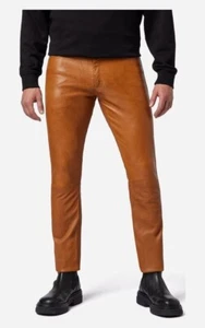 Lederhose Ricano 501 Lammnappaleder SlimFit Cognac W33 - Bild 1 von 5