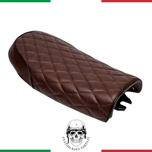 🇮🇹 Sella Universale Marrone Custom CafeRacer Honda BMW YAMAHA SUZUKI - Foto 1 di 6