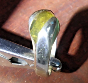 Hermoso anillo de plata esterlina .925 ámbar verde claro natural #6,5 - Imagen 1 de 8