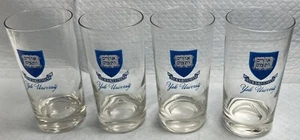 Yale University Vintage Crest Lux Et Veritas Drinking Glasses ~ Set Of 4 - Picture 1 of 4
