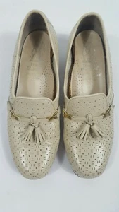 Mocasines vintage de cuero beige con borla para mujer Hush Puppies talla 5 1/2 - Imagen 1 de 11