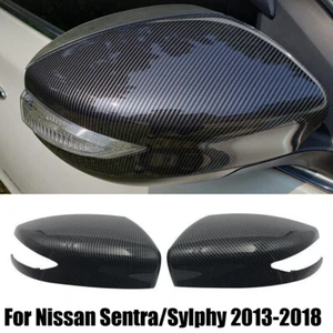 For Nissan Sentra/Sylphy 2013-2018 Carbon Fiber Replacement Side Mirror Cover - Foto 1 di 9