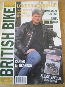 BRITISH BIKE MAR 1994 LONDON'S BURN-UP SEAN BLOWERS SPEED TRIPLE COMMANDO ARIEL - Picture 1 of 3