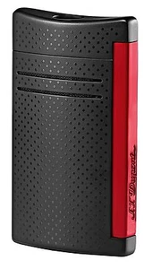 S.T. Dupont MaxiJet Feuerzeug schwarz matt rot Jetflamme Punched Effect 020160N - Bild 1 von 6