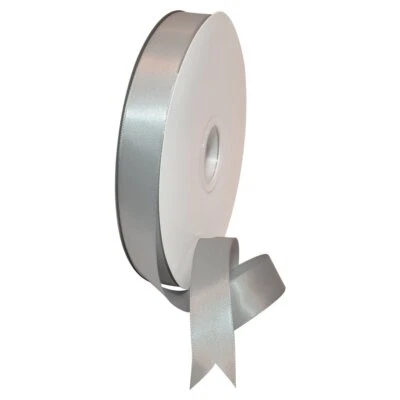 08822/00-007 Double Face Satin Ribbon 7/8" X 100 YD Shell Gray Ribbon for Gif... - Image 1 of 4