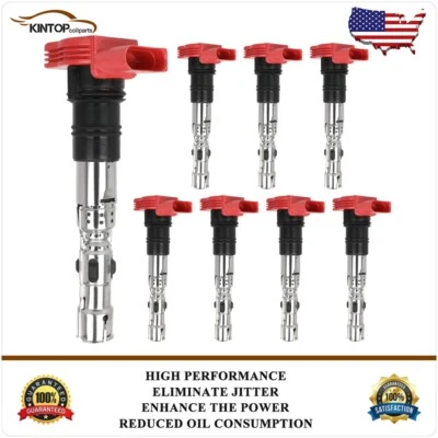 Pacote com 8 bobinas de ignição para Audi A8 Quattro 2003-2004 2005-2006 4.2L077905115Q - Imagem 1 de 4
