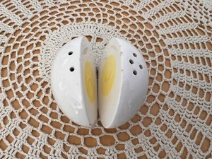 Shakers- 70s Hard Boiled Egg Halves Salt and Pepper Shaker Set - Picture 1 of 8
