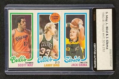 1980 Topps #47 30 232 Larry Bird Scott May Jack Sigma Rookie RC MBA Authentic - Image 1 of 2