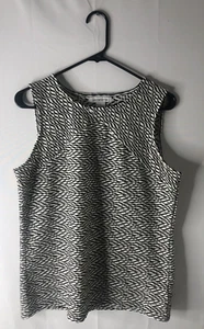 Liz Claiborne size L black/white sleeveless top raised rippled design - Picture 1 of 5
