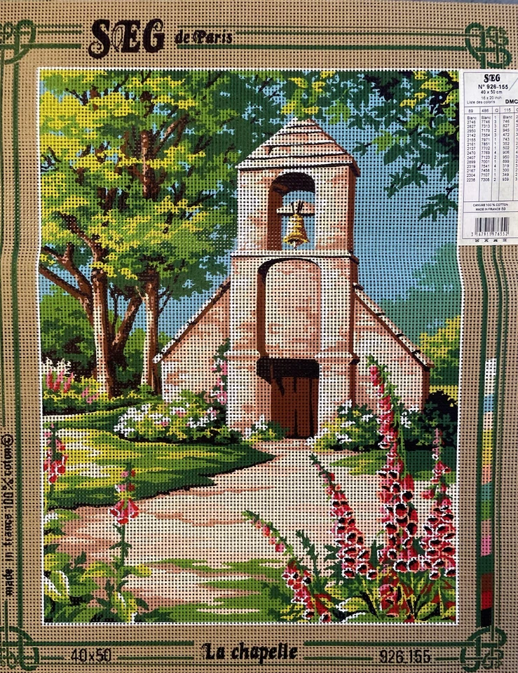 @**SUPERBE CANEVAS NEUF DE SEG 50X40CM AVEC LISTE DES REF - LA CHAPELLE@@ - Photo 1/1