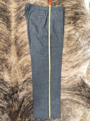 Pantalones de vestir para hombre Barry Bricken 40x32 100 % lana color guinga negro Foto 1 de 4