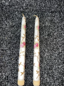 Juego de 2 velas de porcelana vintage solamente - Imagen 1 de 8