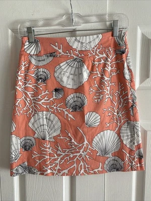 Skirtin Around Womens 10 Coral Pink Shell Skirt Coastal Vacation - Image 1 of 3