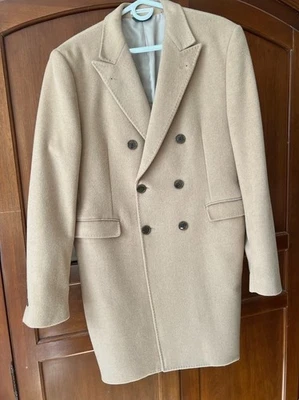 Abrigo Ralph Lauren Hombre Mezcla Lana Tostado Camel 40R Doble Pecho Foto 1 de 4