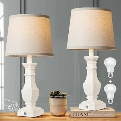  Dimmable Table Lamps Set of 2, Rustic Farmhouse Table Lamps for Living Room  - Image 1 of 4