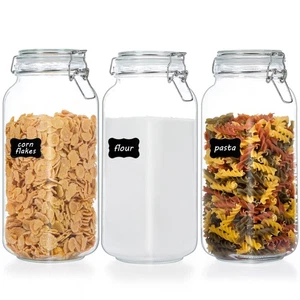 78oz Glass Food Storage Jars with Airtight Clamp Lids, 3 Pack Large Kitchen C... - Picture 1 of 7