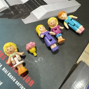 Vintage Polly Pocket Dolls Only Lot Of 5 - Flower 1993 90s Blonde Brunette - Bild 1 von 7