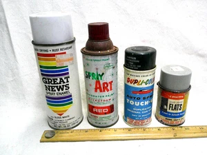 Lata de pintura en aerosol vintage (4 diferentes) Usado vacío secado 1959 1979 era como está - Imagen 1 de 3