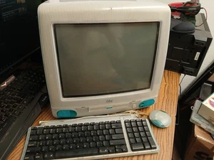 iMac M4984 Bondi Blue CRT 17" AIO Computer PowerPC G3 Keyboard and Mouse Combo - Picture 1 of 21