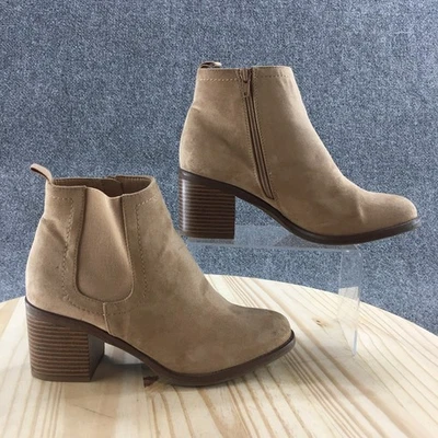 Sonoma Goods For Life Boots Womens 9.5 Kelzey Chelsea Beige Pull On Block Heels - Image 1 of 4