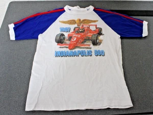 Vintage 1987 Indianapolis 500 T-Shirt Racing Graphic Single Size L BUD - Bild 1 von 9