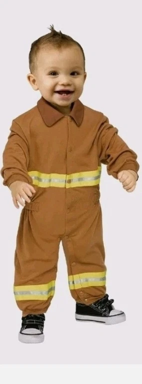 Fun World Fireman Infant Costume Jumpsuit 6-12 months                  B0031 - Image 1 of 4