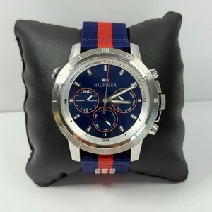 Reloj pulsera Tommy Hilfiger Troy 1792124 46 mm esfera azul y rojo para hombre - Imagen 1 de 5