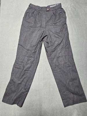 Calça preta vintage Giorgio Sant Angelo feminina cintura alta plissada lã merino 12 - Imagem 1 de 4