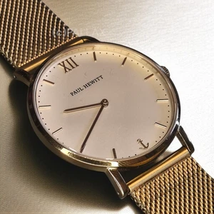 PAUL HEWITT SAILOR LINE UNISEX ARMBANDUHR GOLD EDELSTAHL - Picture 1 of 5