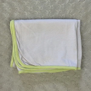 Carter's Pink White Stripes Baby Blanket Stretch Knit Green Trim Security Lovey - Picture 1 of 9
