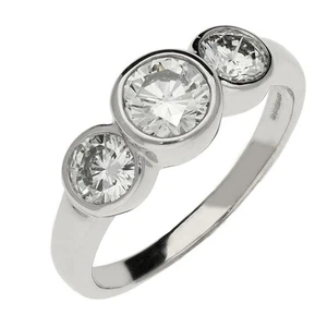 Ladies 18ct White Gold Three Stone Diamond Ring - 1.55ct - Picture 1 of 4