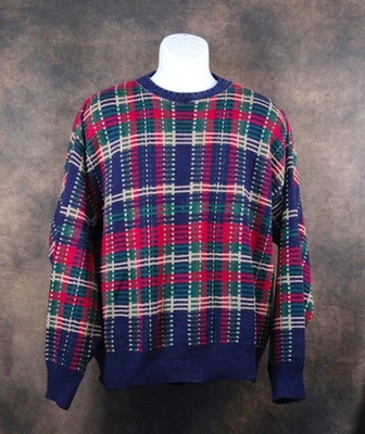 Pendleton Beautiful Crewneck Plaid Cotton Sweater - Men's Large - Image 1 of 4