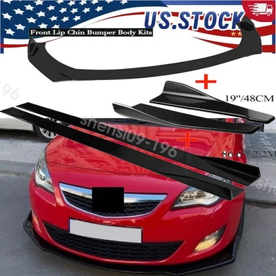 For Vauxhall Vectra Astra Car Front Rear Bumper Lip+Side Skirts86.6" Extension Foto 1 de 4