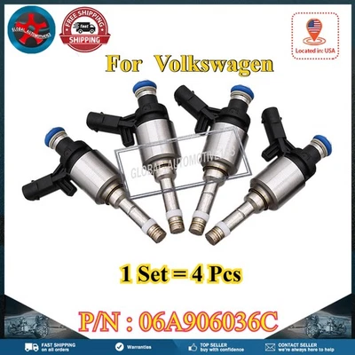 4pcs Fuel Injector For Volkswagen Passat 1.8L L4 Turbocharged 2014-2016 FJ1238 - Image 1 of 4
