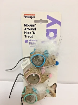 Petstages Mouse 'Around Hide 'N Treat Relleno con golosinas para gatos 3 en un paquete Foto 1 de 4